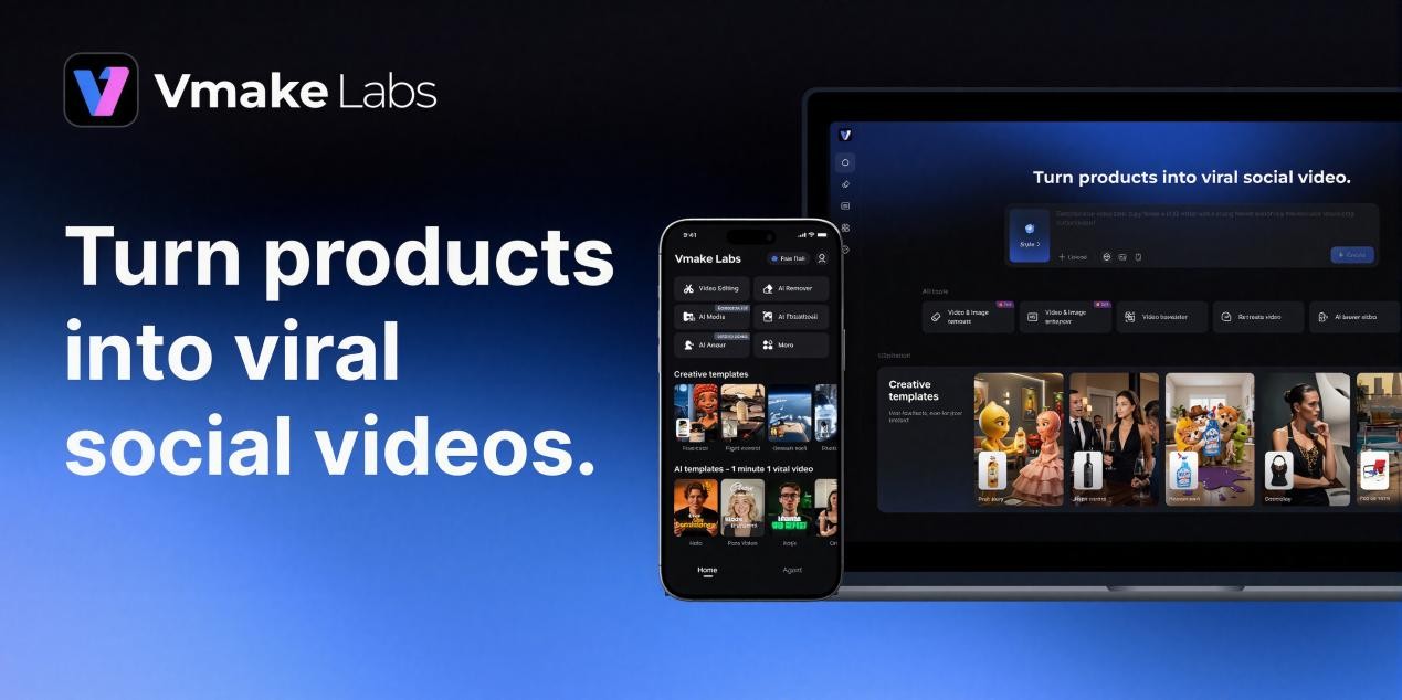 Vmake Labs — Vmake AI Rebrands as Vmake Labs, Launches Social Video Studio for Brands